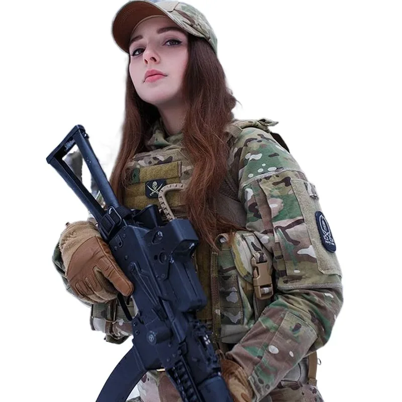 Tactical Combat Suit camo clothing for womens american camouflage uniform