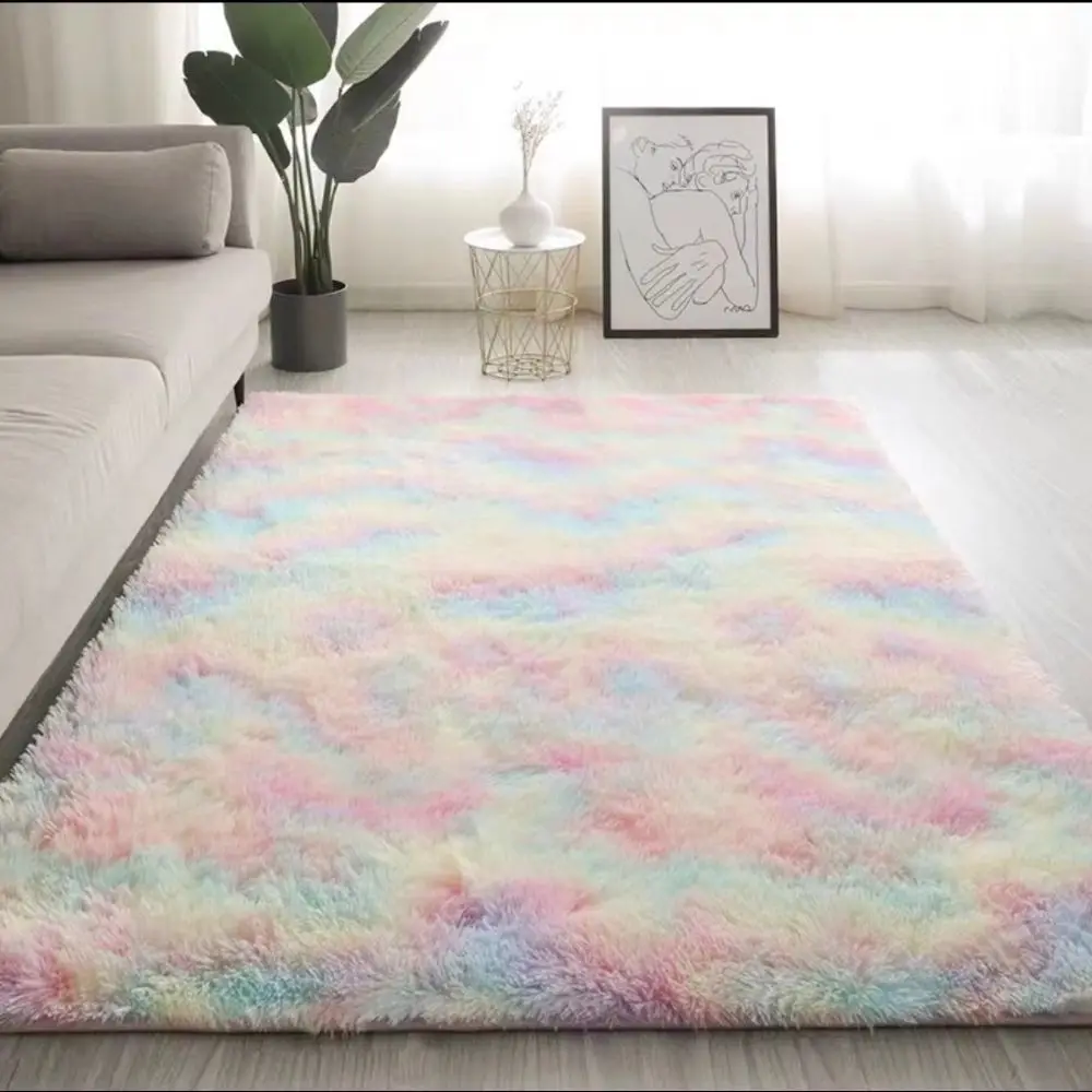 Custom Anycolor White Puffy Living Room Bedsied Fluffy Shaggy Carpet And Rugs Fur Floor Mat Fluffy Carpets for Bedrooms