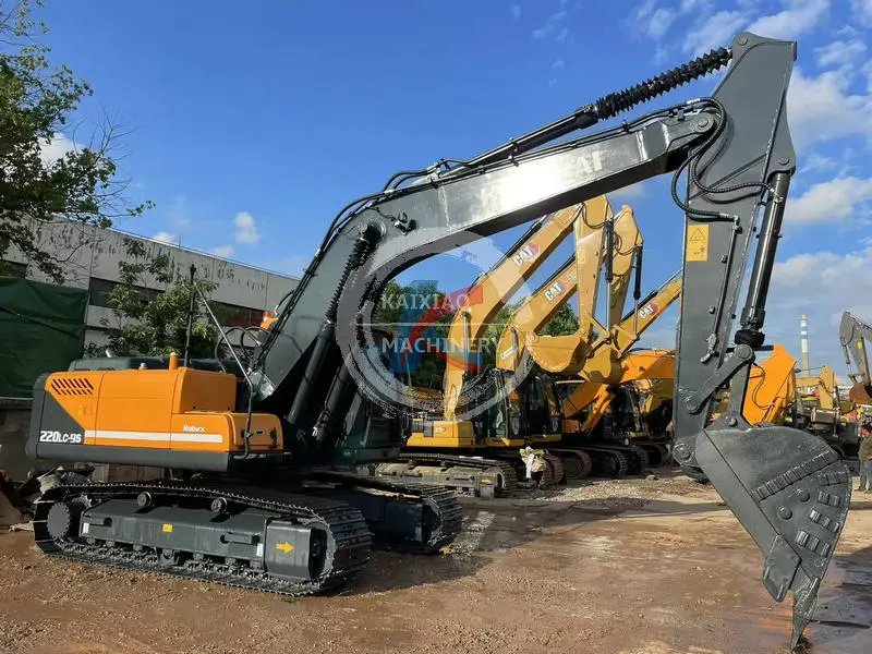 Hyundai 220 used excavator secondhand excavadora backhoe  22 ton in stock crawler digger hydraulic machine low price cheap