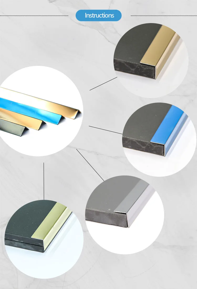 SUCEL Brass Color Stainless Steel Metal Inserts Strips Tile Trim V Groove L Shape Custom Bronze Profile.jpg