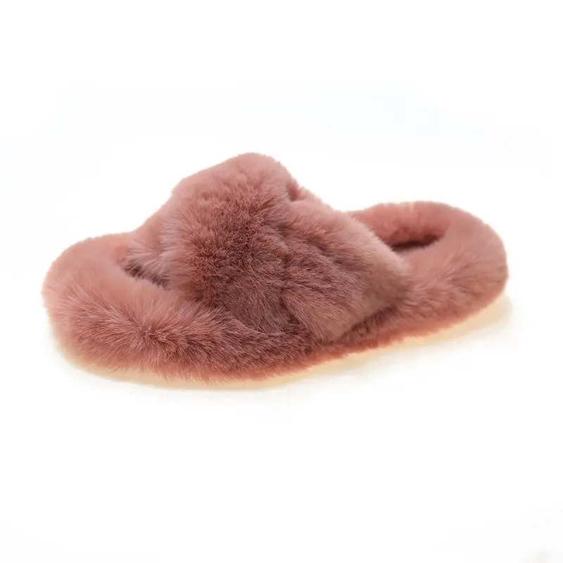 2025 Ladies Warm Winter Fur Slides Famous Warm Slipper Luxury Designer Furry Fluffy For Women Fuzzy Slippers