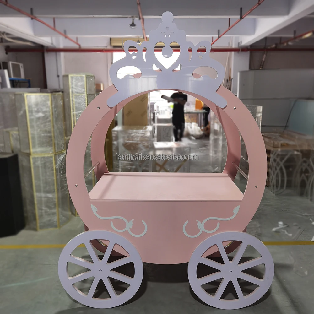 Pink Pumpkin Cart Cinderella Carriage Sweet Cart Baby Shower Candy Cart Gender Reveal Party