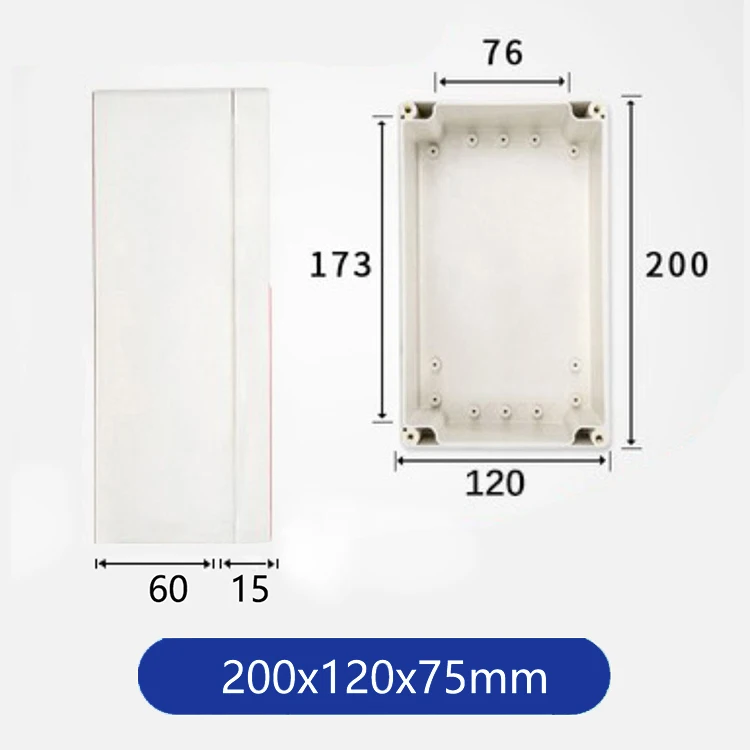 200x120x75mm Custom Plastic Enclosure ABS/PC Electronic Outdoor Project Enclosure IP65 Junction Box