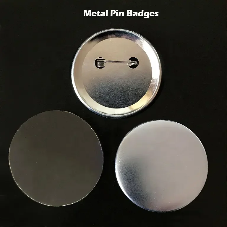 Promotion Cheap Metal Badges Supplier Custom 75mm Round Shaped Tinplate Components Button Pins for DIY