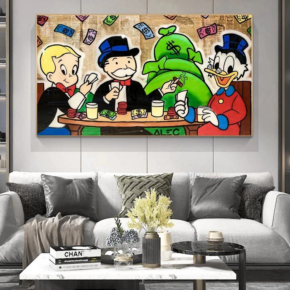Cartoon Graffiti Art Alec Monopolis Posters and Prints Canvas Paintings Wall Art Pictures for Living Room Decor No Frame