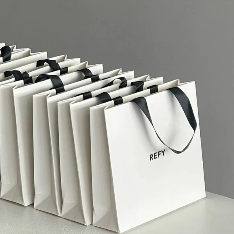 Manufacturer Stock Classy Neutral Clothing Jewelry Satchel Logo Printed Enterprise Shopping Paper Bag
