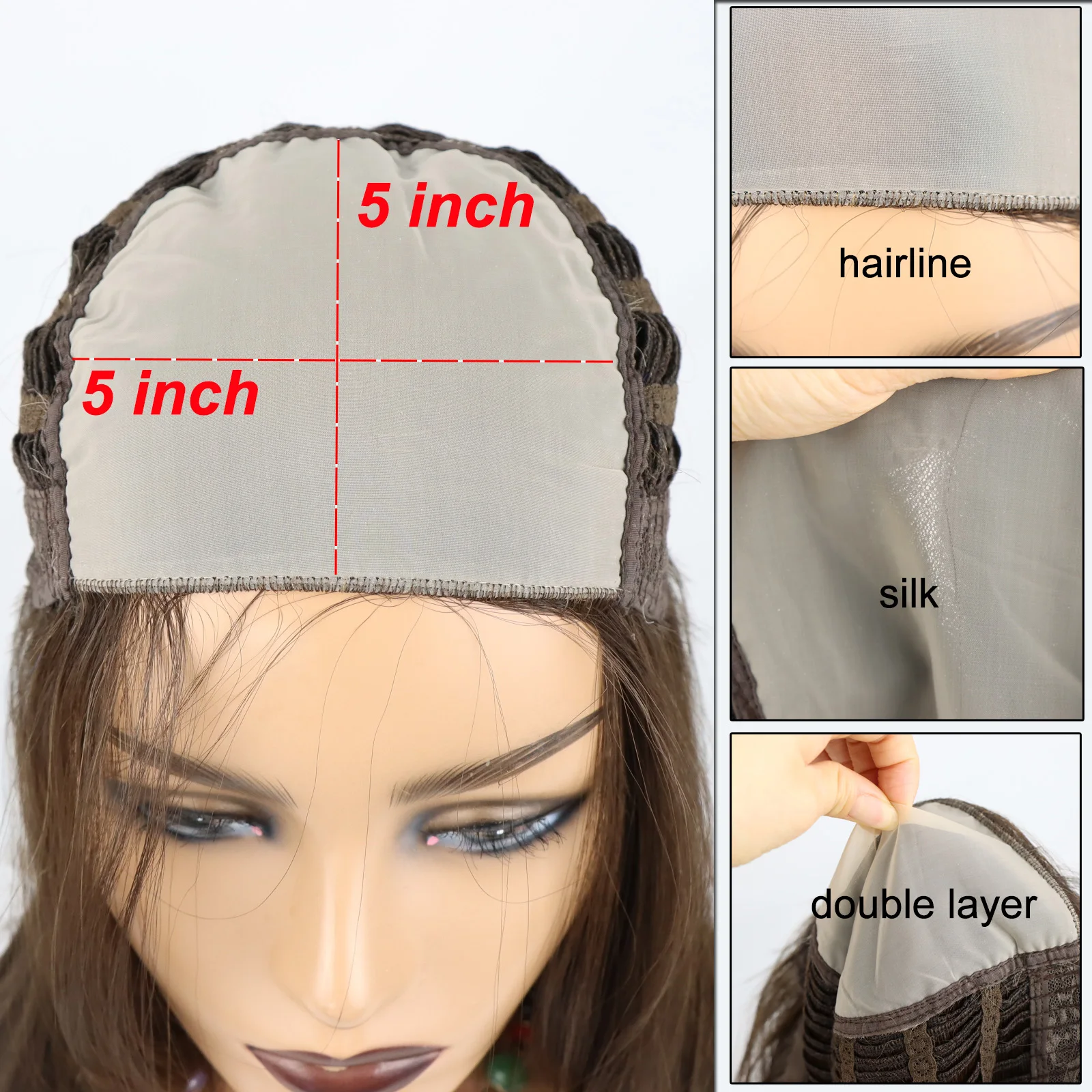 5x5 Silk Base Topper for Jewish Women Brown Color Bob Jewish Topper Wig Straight 14inch Japanese Futura Fiber Synthetic Hair Wig