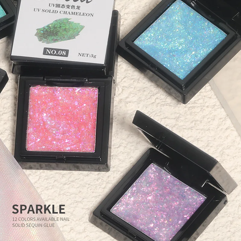 Японский 3 г/бутылка нетонущий твердый Блестящий Гель-лак для ногтей УФ-лак клей рисования Крем дизайна Твердые блестки