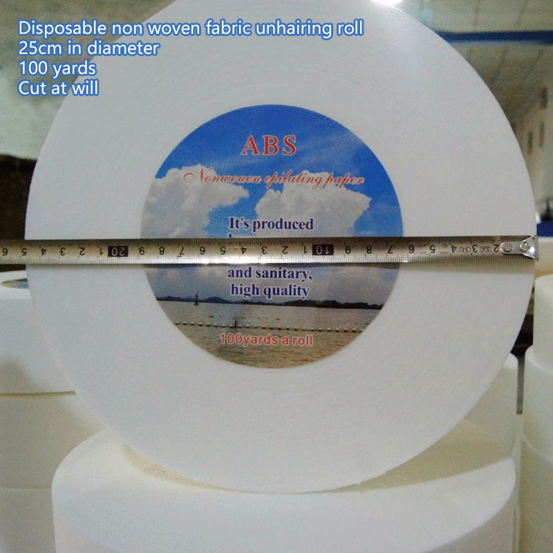 Hair removal paper roll 7*100 yards custom polyester non-woven fabric body beauty disposable depilatory wax strip roll