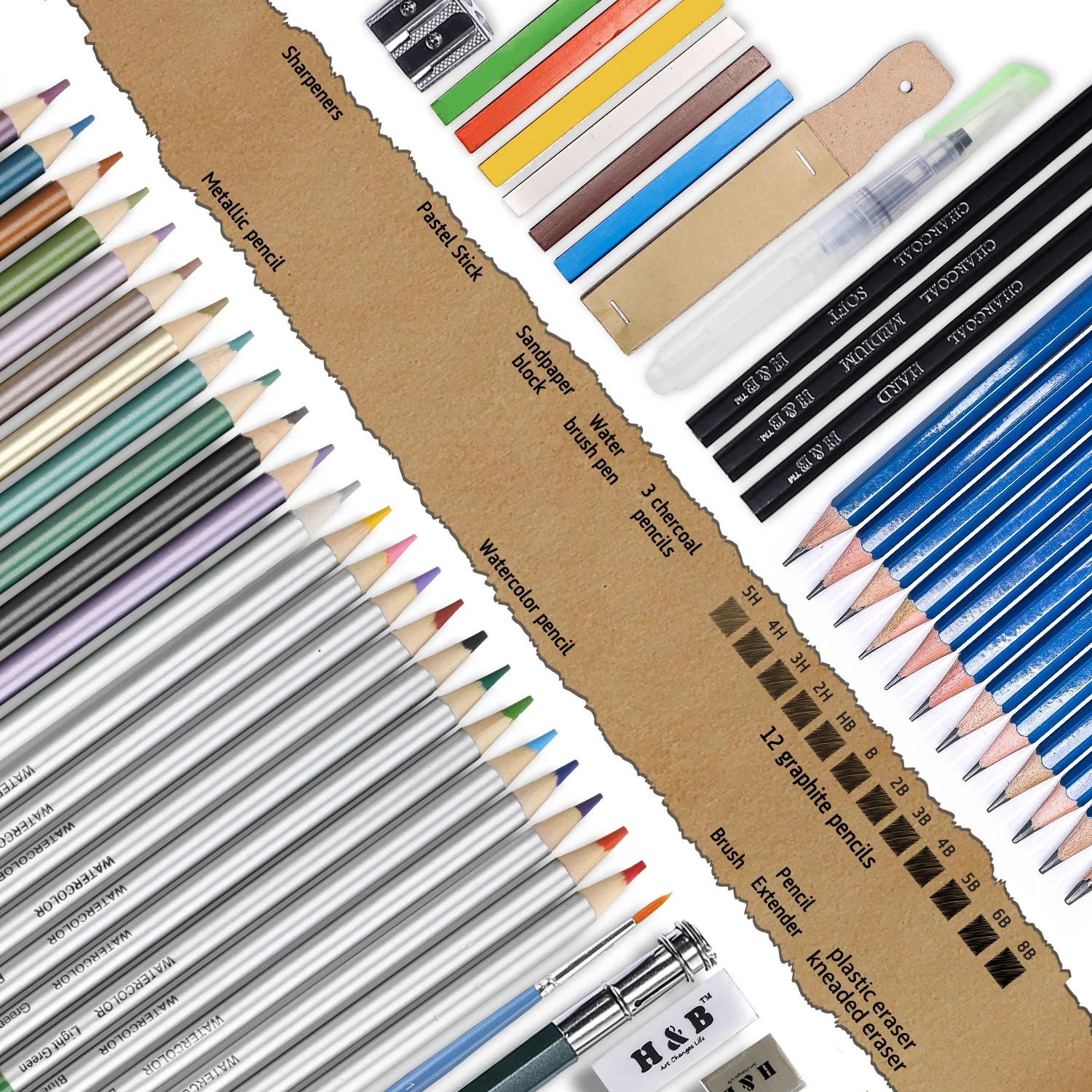 OEM Art Supplies 51/71/80/96/100/145 pieces Color Pencil Painting Color Lead Sketch Pencil Set Art Drawing Pencil Set For Art