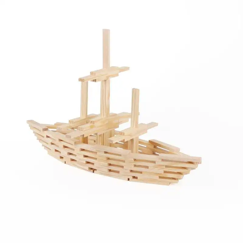 Intelligence Educational 200pcs Wooden DIY Construction Building Model Blocks Toys for Kids