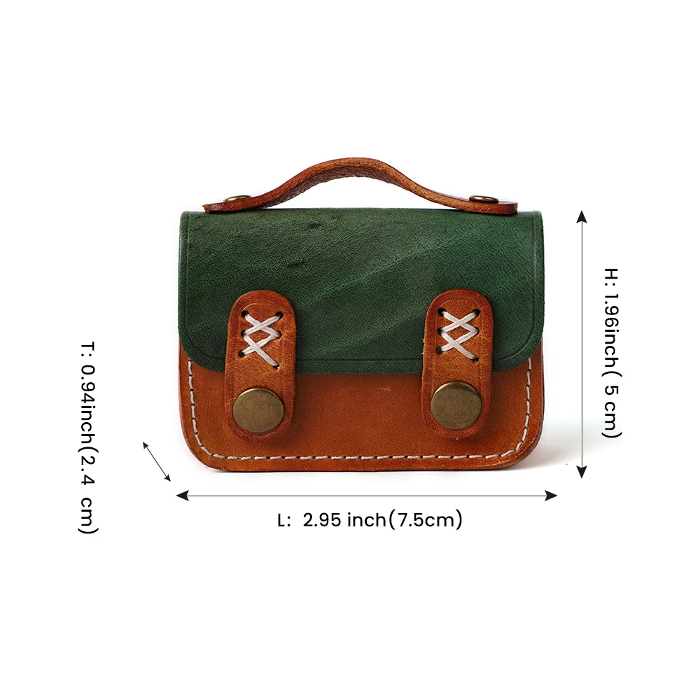 JOGUJOS Small Headphone Case Genuine Leather Protective Case Cute Headphone Carry Case For Head Phones