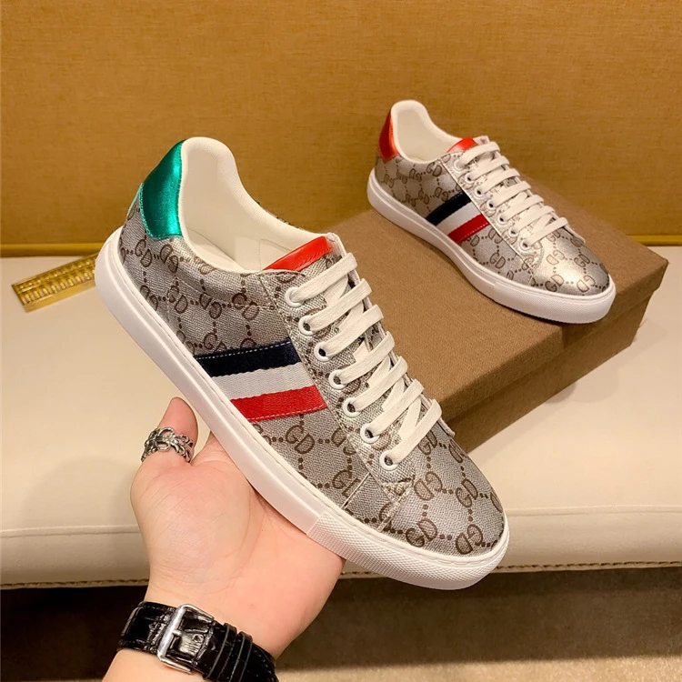 
New GG Leather Women Sneakers Light Breathable Lovers Casual Work Outdoor Couple Shoes 