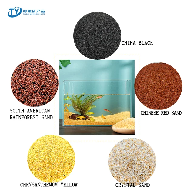 Decoration Black Color Gravels Marine Aquarium Substrate Fine Silica Sands In Fish Tank Landscaping Sand