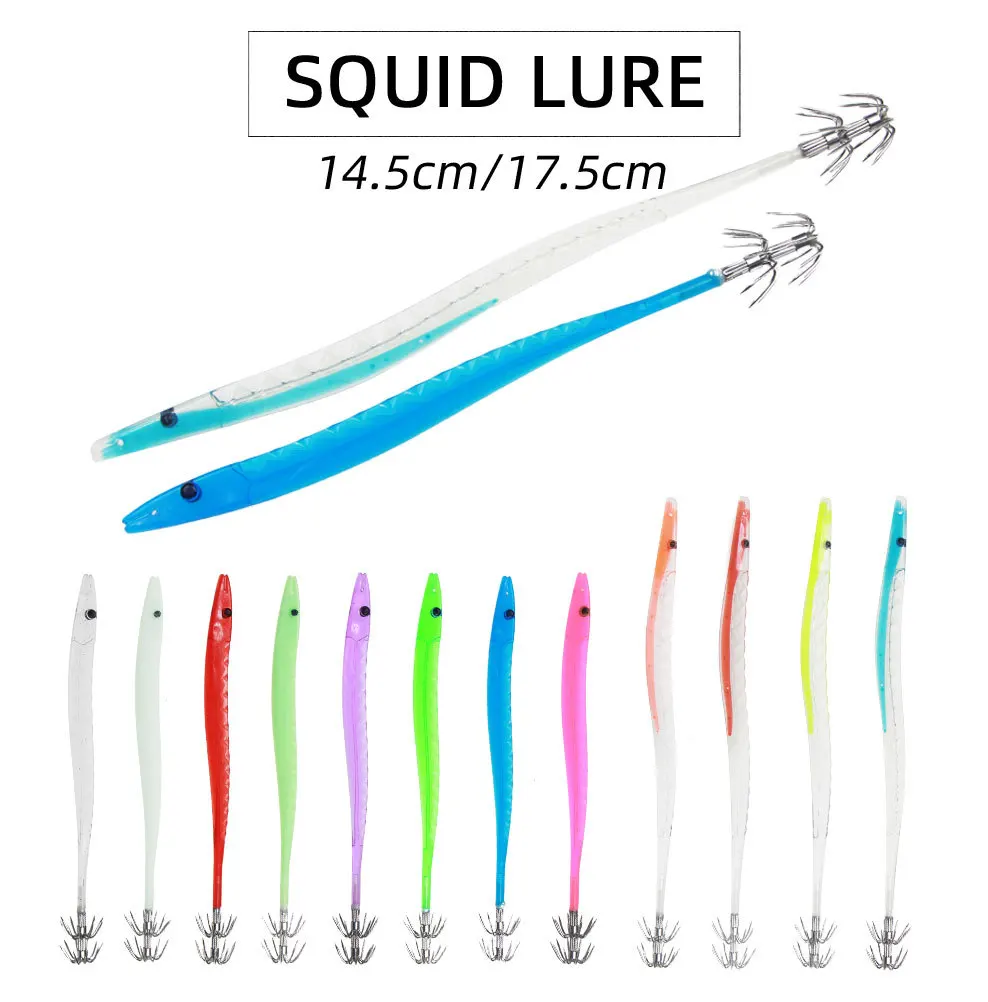 South Korea Hot Sale ABS Artificial Wood Shrimp Mantis Bait Plastic Ribbed Fish EGI Squid Hook Fixture for Catfish Fishing Lakes