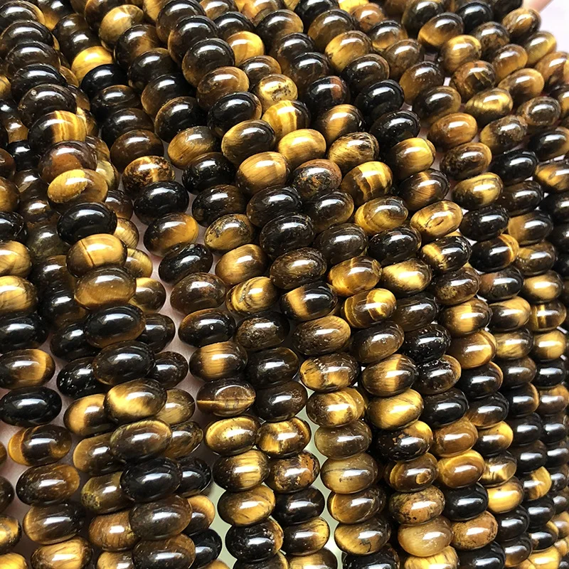 wholesale 4*6mm 5*8mm natural tiger eye stone abacus beads rondelle gemstone beads rondelle saucer stones beads for diy