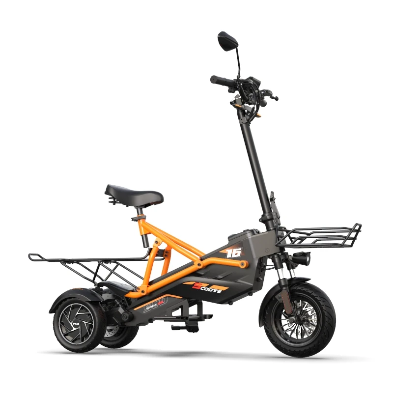 Retail Price- Rear suspension scooter electrico 3 wheels folding electric scooter with seat