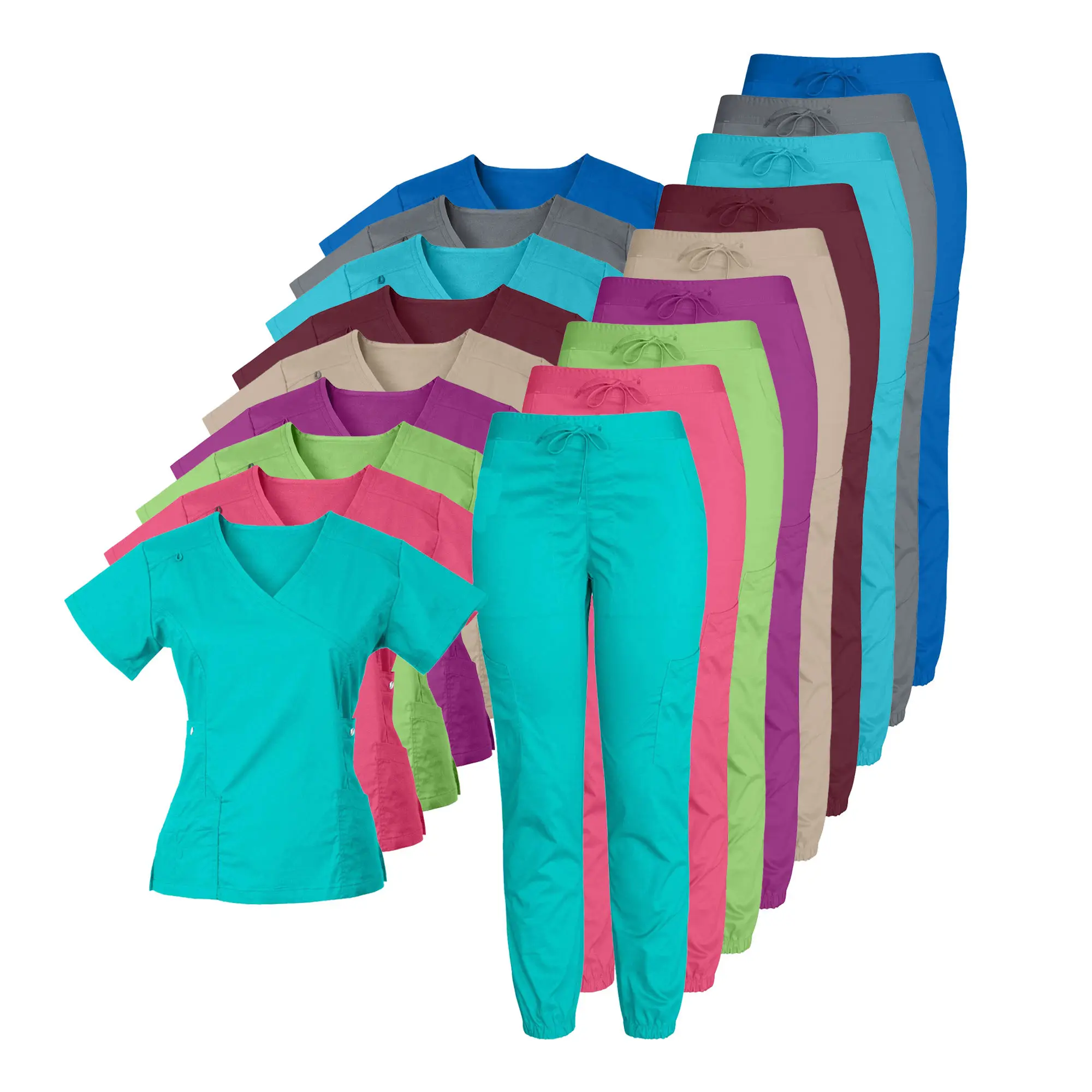 Wholesale Custom Woven Stretch Breathable Women Sets Nursing Scrubs Uniformes De Enfermera Para Hospital Scrubs Uniforms Sets