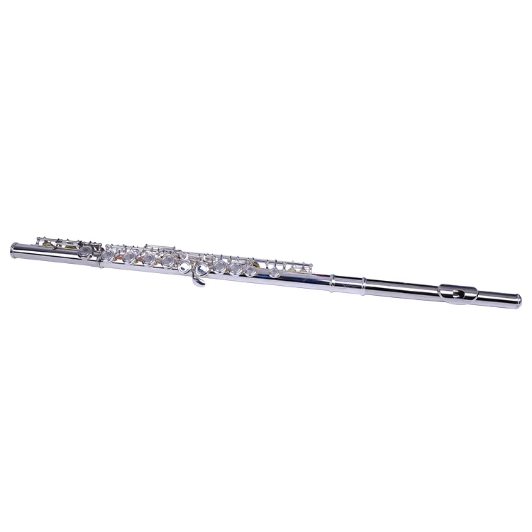 Wind musical instrument Cupronickel body nickel plated C tone 16 holes flute