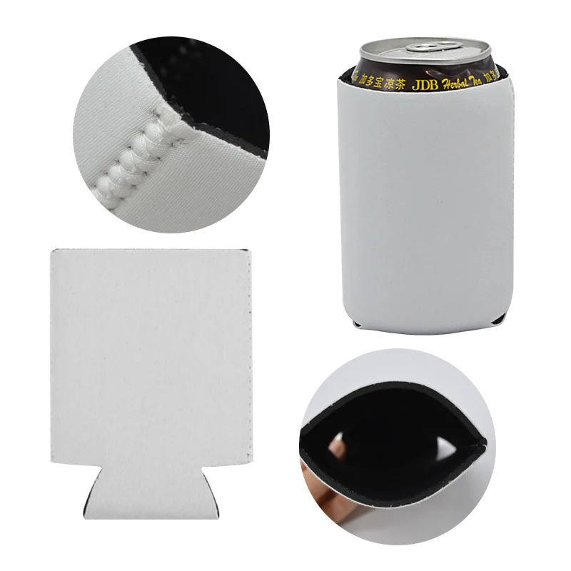 Wholesale Low Moq Custom Logo Sublimation Blank White Neoprene Stubby Holder 12oz Beer Cooler Cover Coozies for Can