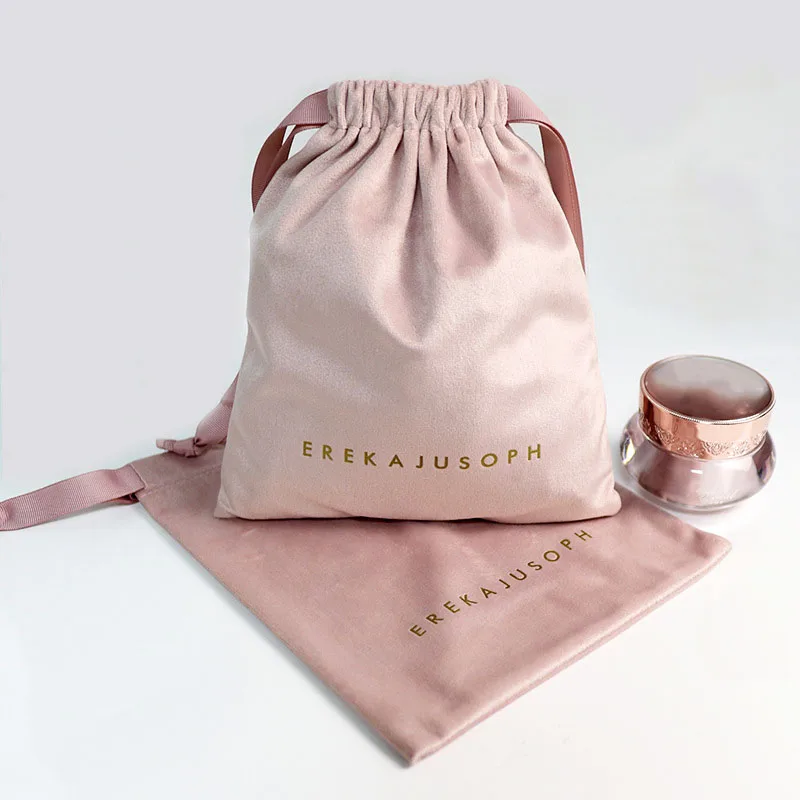 Custom Printed Small drawstring bag Promotional Velvet Jewelry Packaging Bag Luxury Gift Pouch Velvet Bag