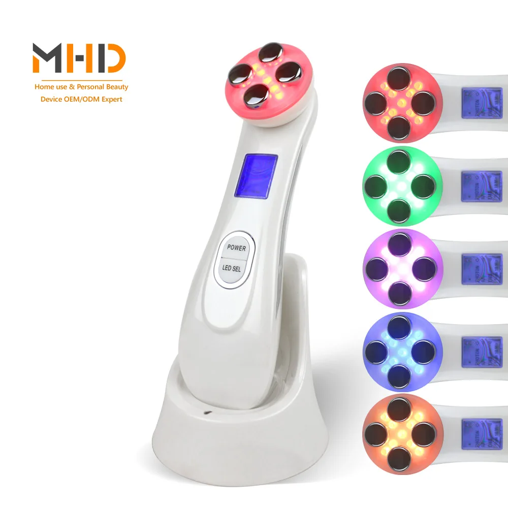 Mesotherapy Electroporation Anti-Wrinkle Face Lift Skin Tightening Machine EMS LED Photon Therapy Face Massage RF Beauty Device
