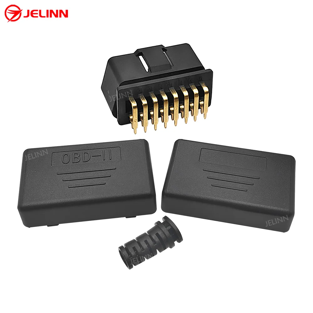 OBD 2 пластиковый корпус OBD2 и штекер с 90 градусов прямоугольные штыри