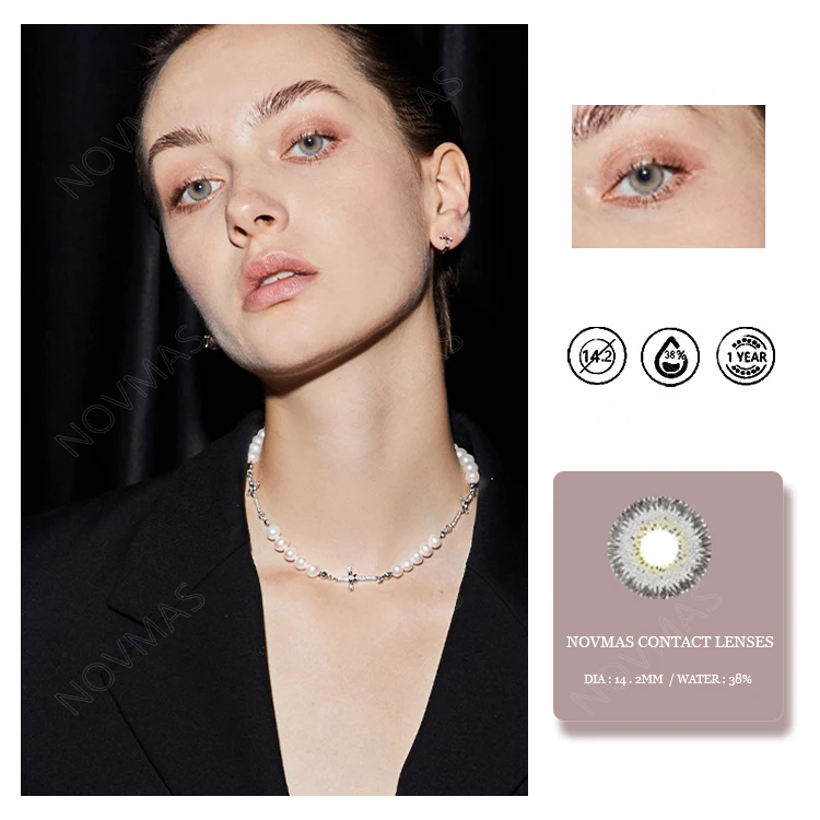 Lady Daily Cheap Eye Contact Lenses Fresh Look 1 Year Dark Gray Contact Lenses Color
