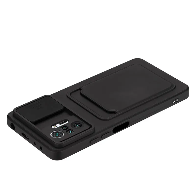 2021 Newest TPU Silicone Shockproof Card Holder Back Cover Mobile Phone Cover for Xiaomi Redmi Note 10 Pro Max 5G