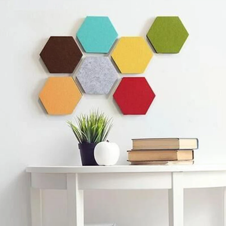 
Decorative Soundproof Hexagonal Wall Panel PET Felt Board 100% Polyester Fiber Soundproof Board KTV 