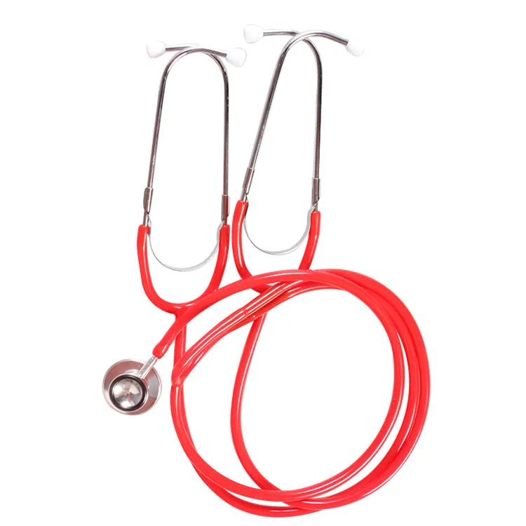 Manufacturer dual head teaching stethoscope with double tubing