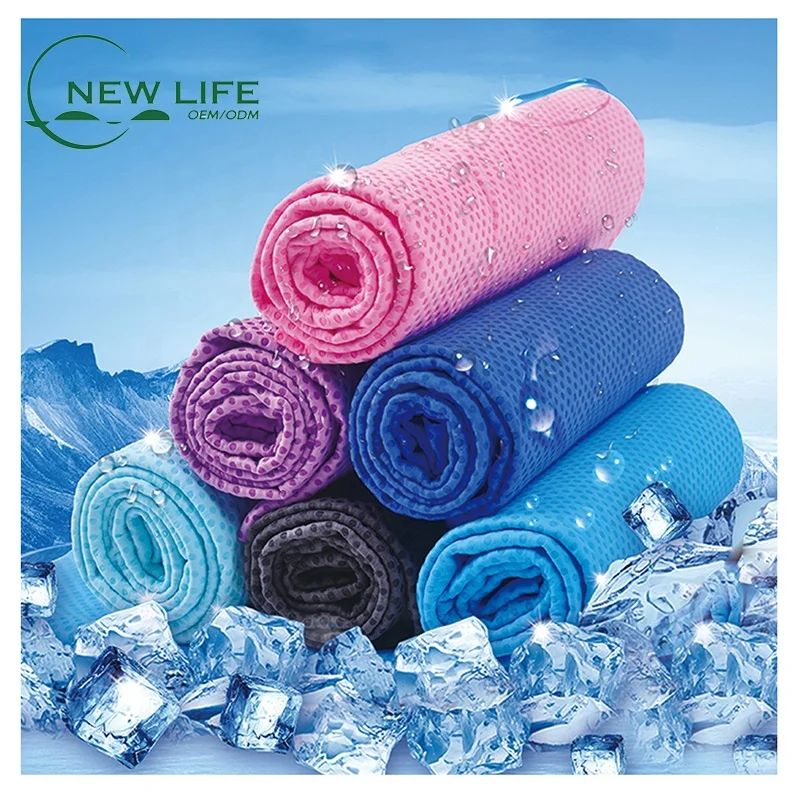 Customized logo print super dry sport ice cooling microfiber towel,micro fiber arctic cool towel with bottle