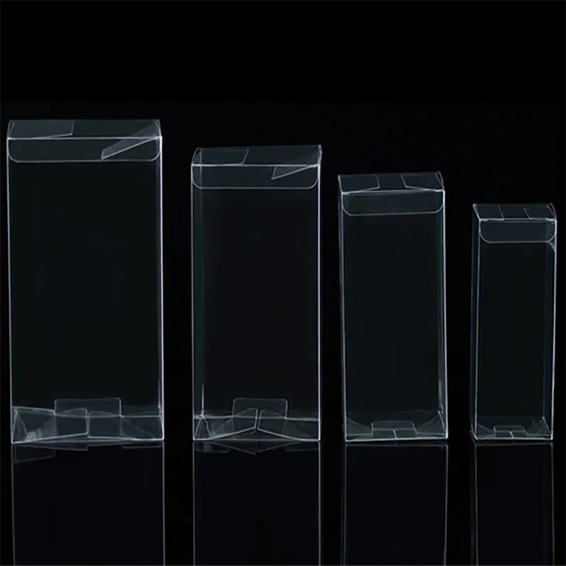 Custom LOGO Rectangle Folding Small Packaging Clear PVC Box Transparent PP PET Clear Square PVC Plastic Boxes