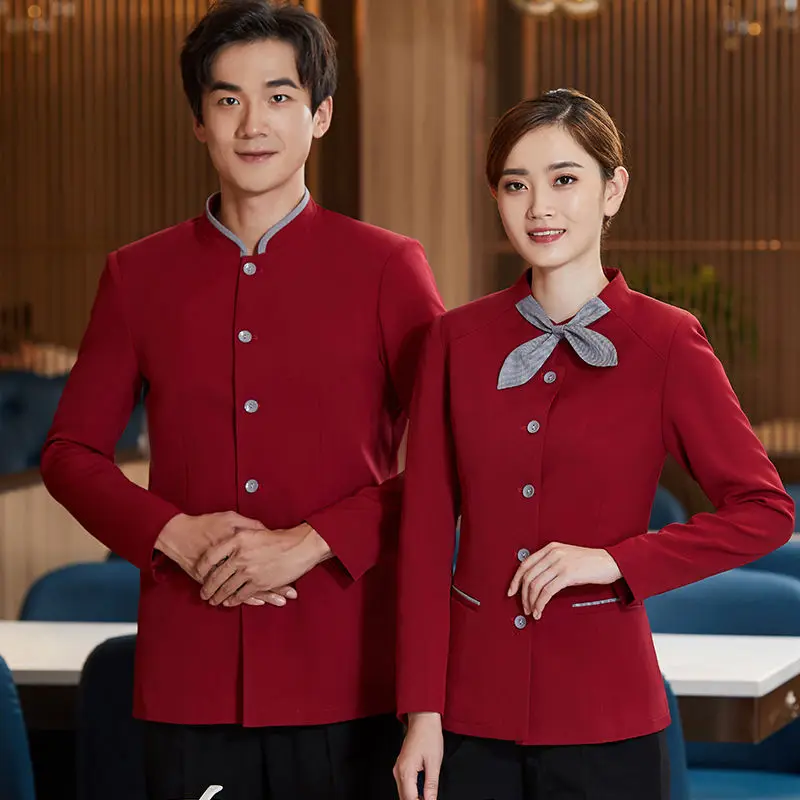 
Hotel Waiter Overalls Workwear Hotel Waitress Chef Uniform For Restaurant waiter uniform 