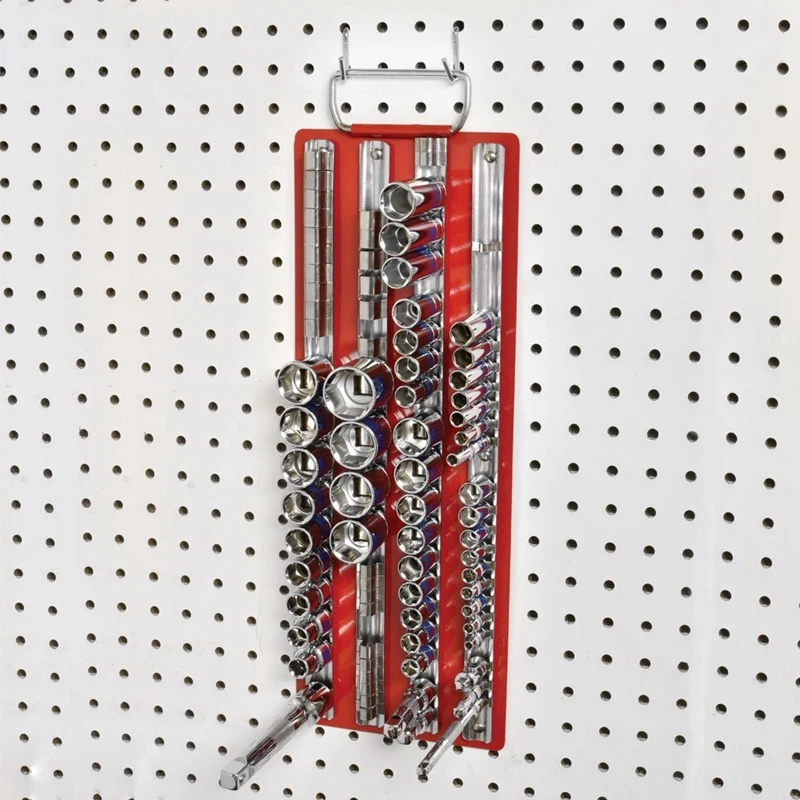 CHRT Aluminum Magnetic 3 Rails Socket Tray Rack 1/4, 3/8 and 1/2 inch Tool Set Organizer
