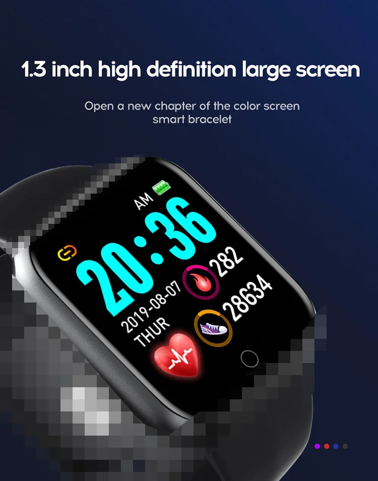 2020 Smart Watch Y68 Men Women Blood Pressure Heart Rate Waterproof Tracker Sport Clock Watch Smart D20 For Android IOS