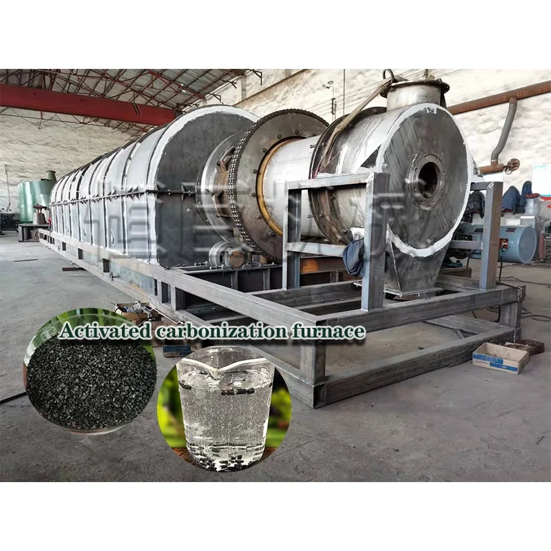 Hardwood wood log coconut shell bamboo activated Carbon Furnace airflow biochar kiln for charcoal