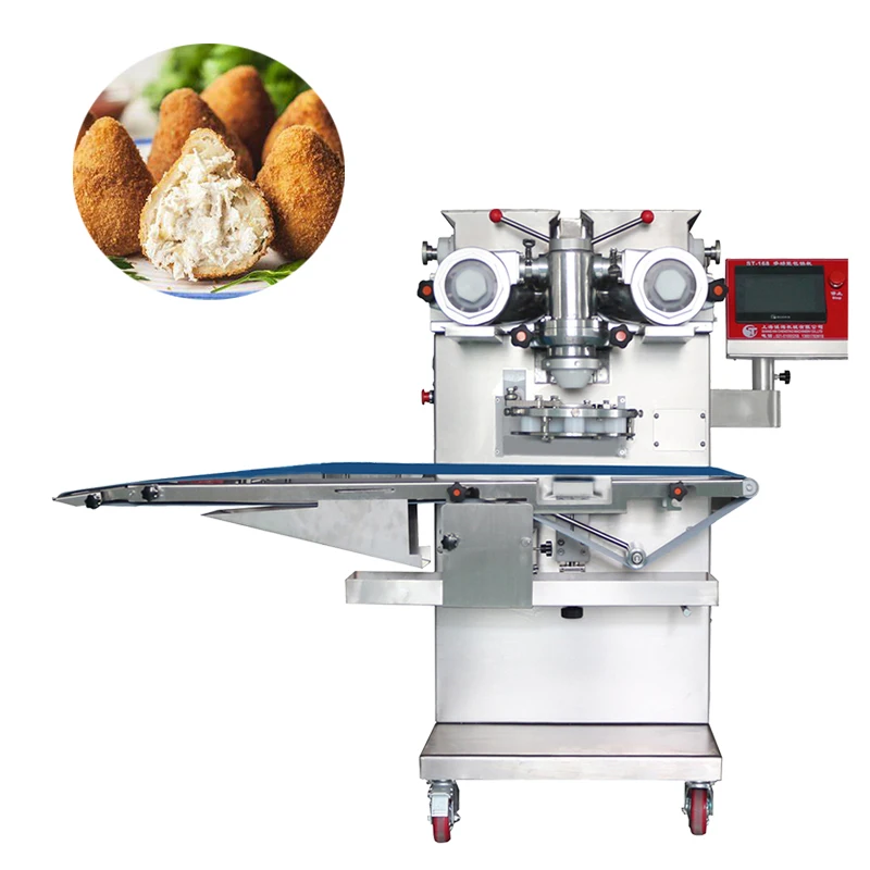 Encrusting biscuit croquetas coxinha meat pie making machine with customized mold