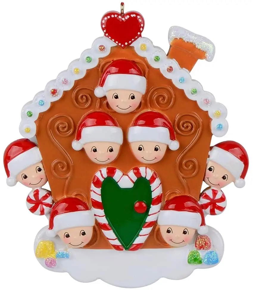 Resin family christmas ornament 2021