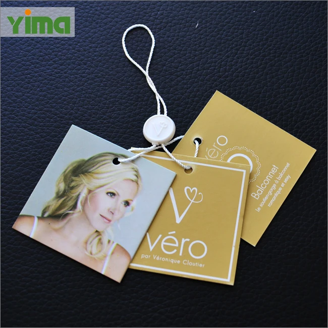 Cheap Custom Design Printing Name Logo Paper Garment Hangtag Labels Clothing Hang Tags With String