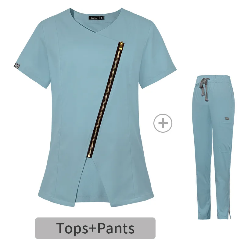 2023 New Style Womens Wholesale Medic Scrubs Nurse Uniforms Twill Scrubs Fabric Make Nurse Hospital Scrubs Uniform Sets