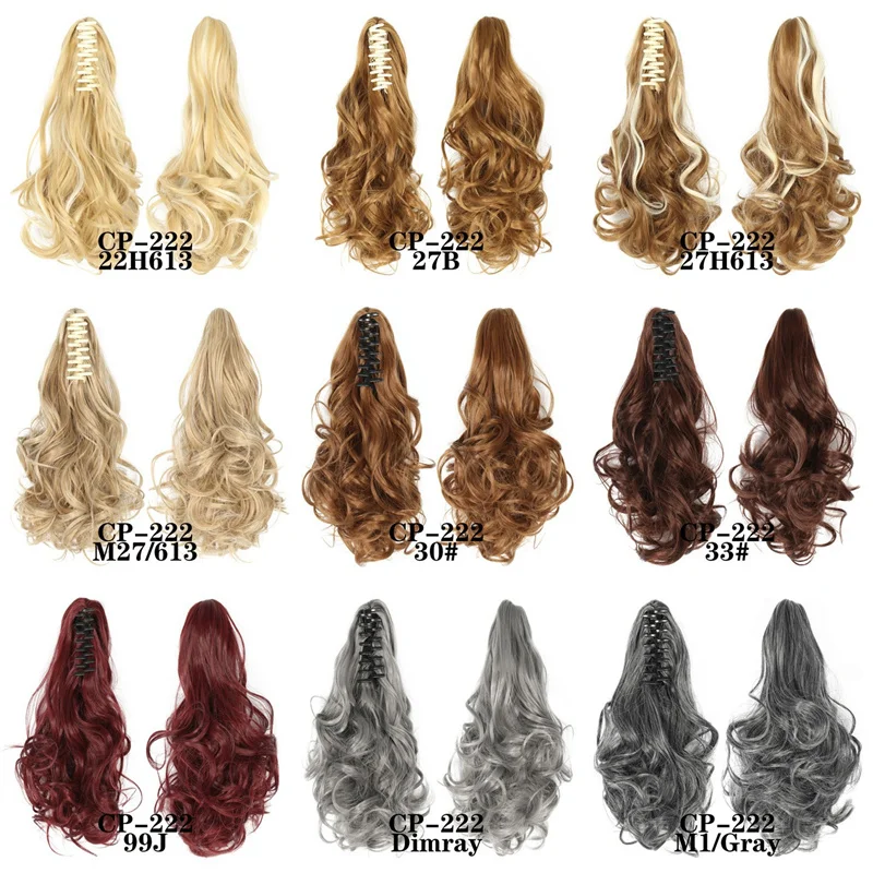 12inch Fashion Wig Ponytail Claw Hair Extensions Heat Resistant Fiber Hairpieces Wavy Curly Synthetic Hair Wig