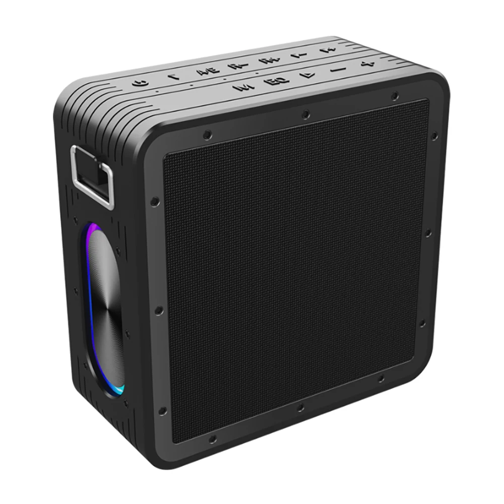 Fashionable Dual Mic Karaoke Waterproof Speaker Stereo Party Portable Support Voice Assistant KTV Bluetooth Wireless Speaker