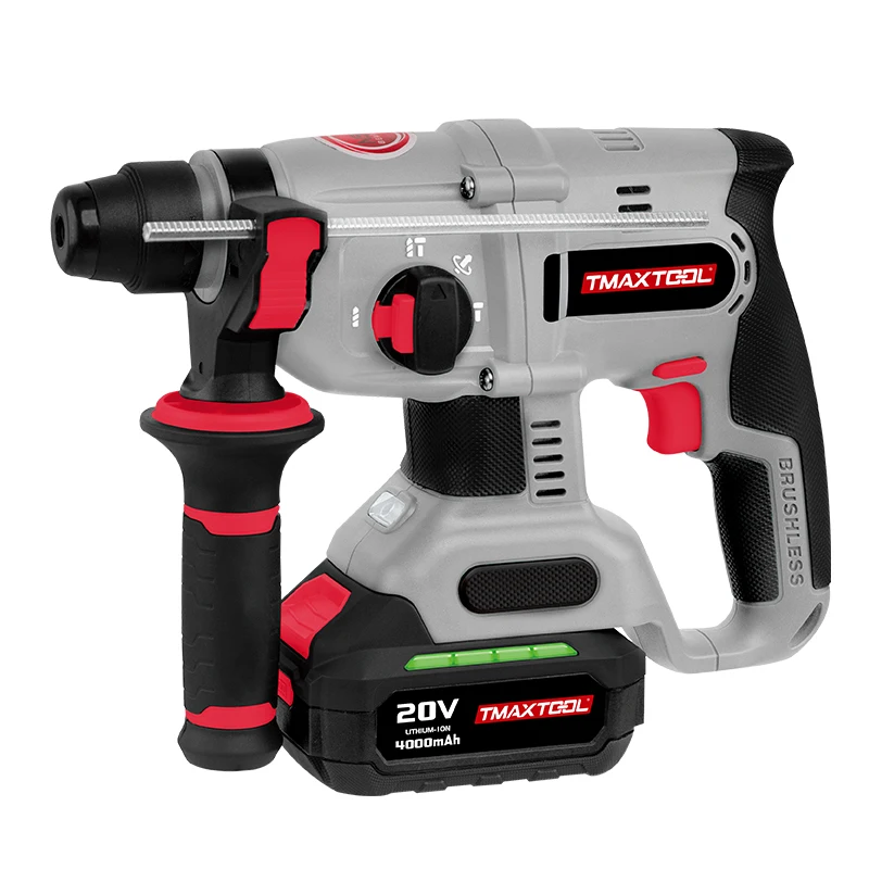 Tmaxtool 20V 4.0Ah Li-ion Battery Power Brushless Electric Rotary Hammer Drill Cordless Impact Hammer drills Breaker Machine
