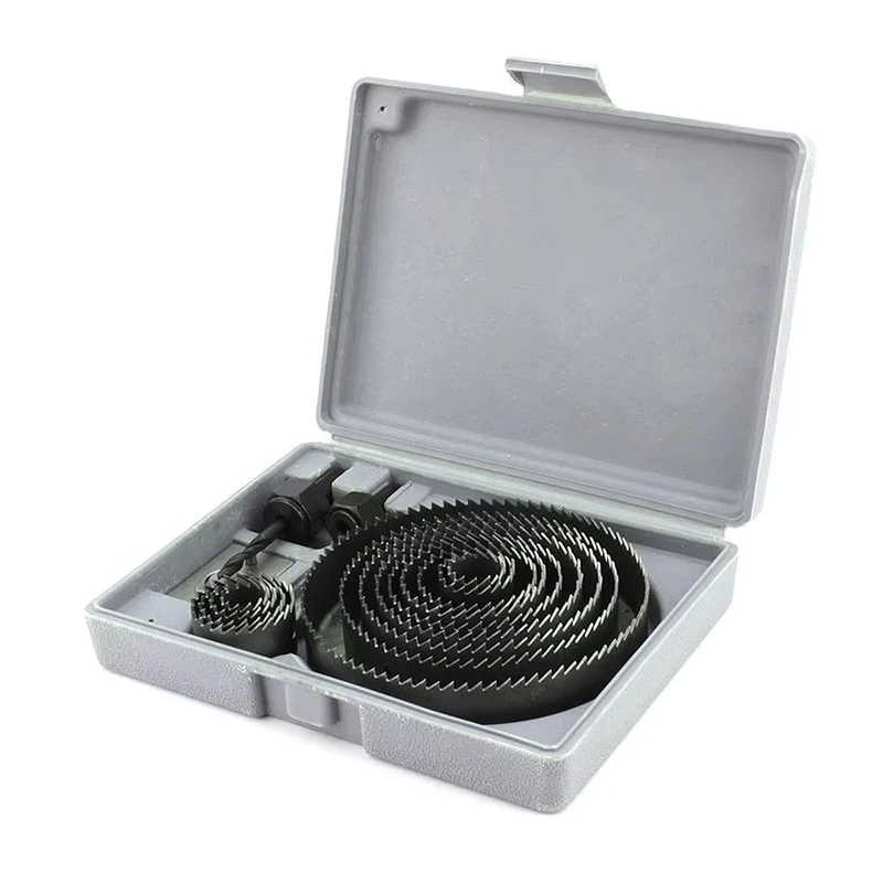 16PCS Woodworking Hole Saw Cutter Kit 19-127mm Drilling Tools Set for Soft Wood PVC Board Plasterboard