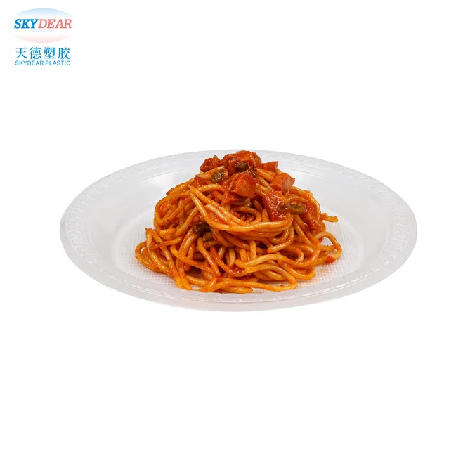 High End Food Grade Round Mixed Color Dinner Disposable Plastic Plates Set For Christmas Birthday Wedding Party