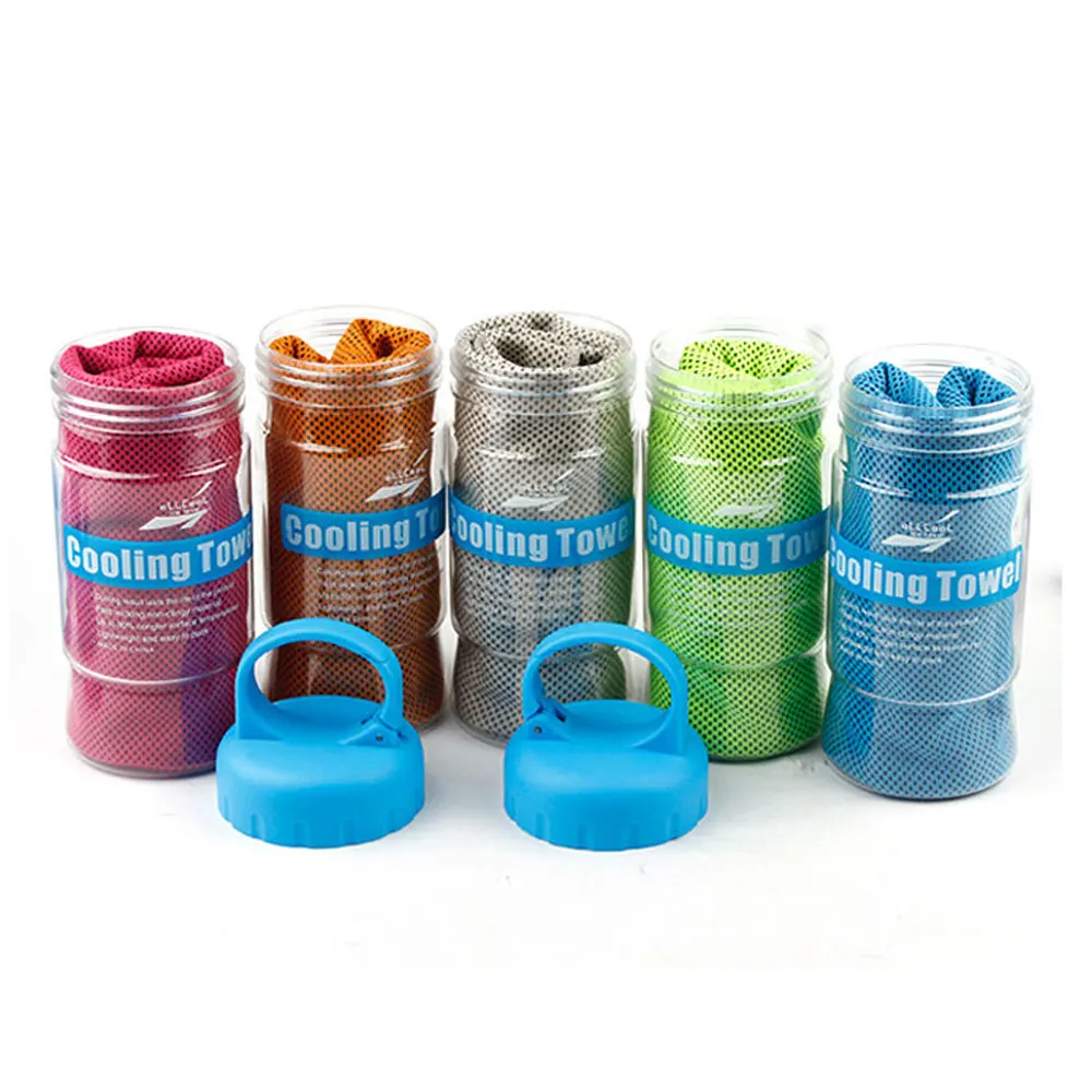 Customized Logo Personalized Dry Microfiber PVA Sports Cold Towels With Silicone Case