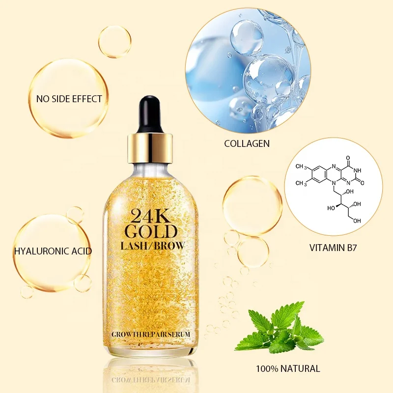 Lash Lift Aftercare eyelash eyebrow growth repair serum nourish 24K Gold Plump moisturizing keratin lash lift aftercare serum