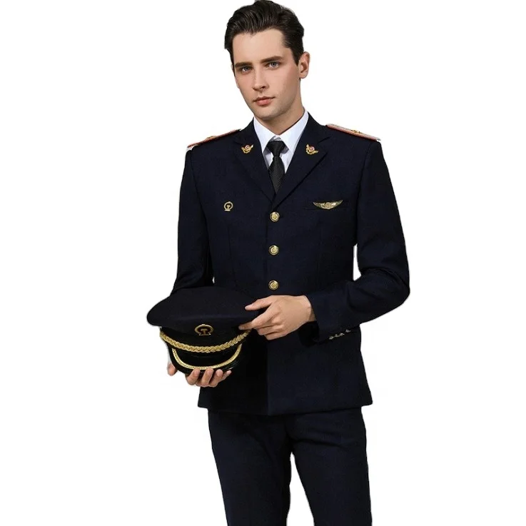 Classic Railway Station Security Guards Worlwear Uniforms Latest Design Train Conductor Uniform