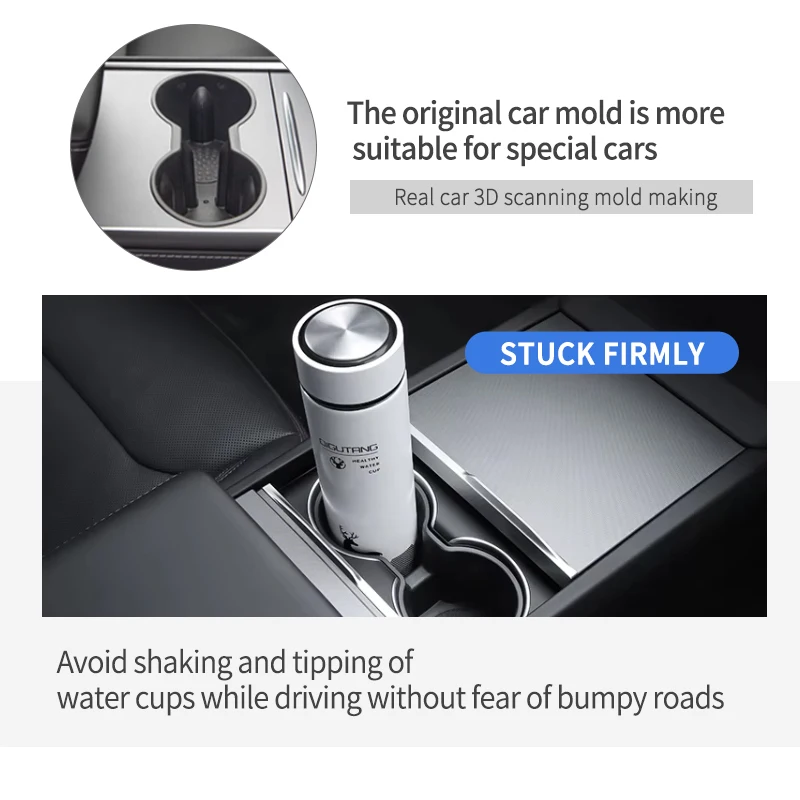 Water Cup Holder Limiter Car Center Control Cup Slot Silicone TPE for Model 3 2024 Interior Accessories